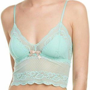 Anthropologie Bra L EBERJEY Bralette ANOUK LONGLINE Mint Green Lace Lined NWT